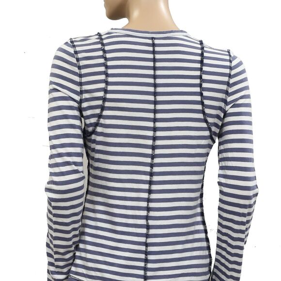 Anthropologie Pilcro The Teddy Tissue Tee Top Striped Print Long Sleeve S 283788 - Picture 8 of 8